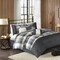 Cal King Herringbone Comforter Set, 7-Piece Buffalo Plaid Bedding Collection